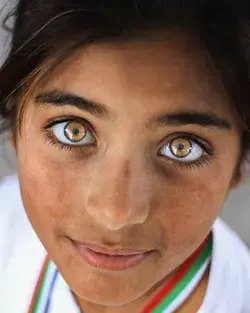 Palestinian beauty with golden eyes