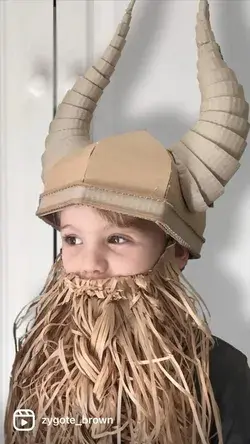 DIY Cardboard Viking Helmet with Horns