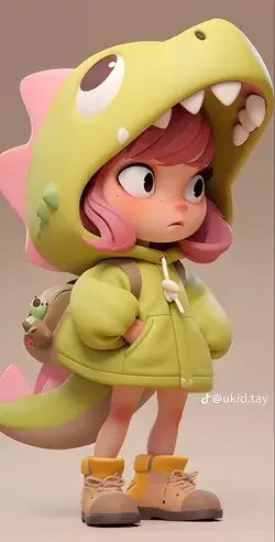 Cute Green Hoodie Girl