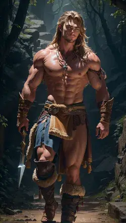Chris Hemsworth as a barbarian