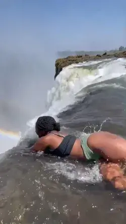 Would you try this?  Devil’s Pool,  Victoria Falls, Zimbabwe