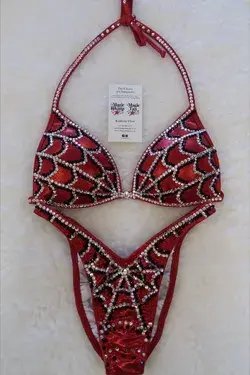 SpiderWoman Competition Bikini by Magic Bikinis, Superhero Competition Bikini, Red Bikini, Themewear