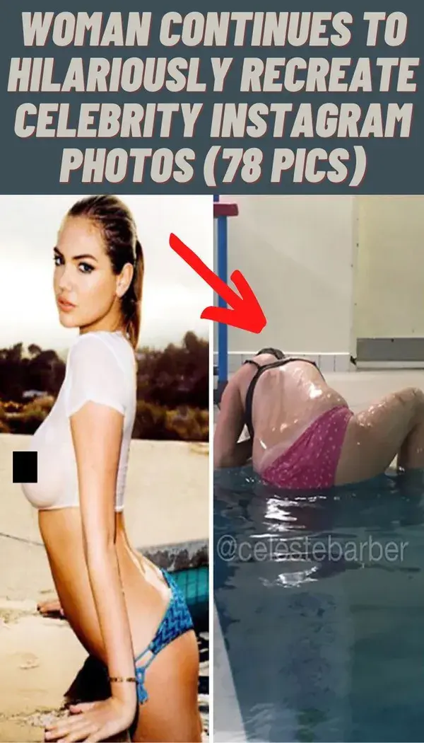 Woman Continues To Hilariously Recreate Celebrity Instagram Photos (78 Pics)