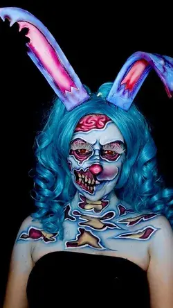 pop art bunny zombie makeup