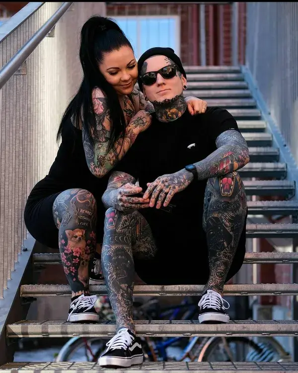 Tattooed couple