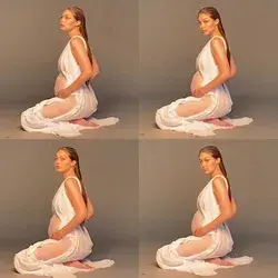 Gigi and her pregnant belly photographed by Luigi and Iango (BTS)