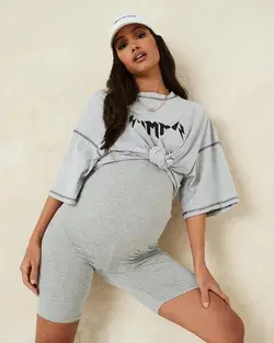 Missguided Grey Maternity Cycling Shorts