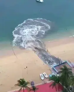 Sewage entering the ocean in Mexico