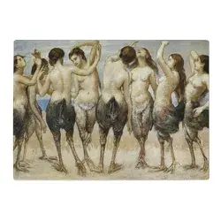 Eight Women in Bird Bodies by Hans Thoma Chopping Board