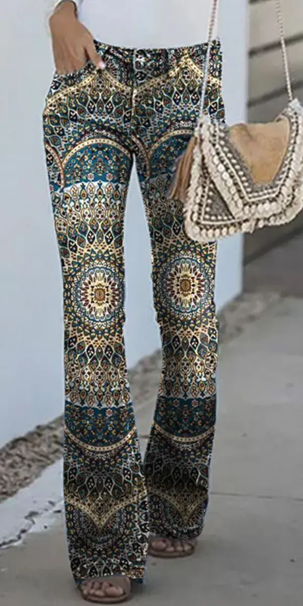 Women's Rose Pattern Jeans