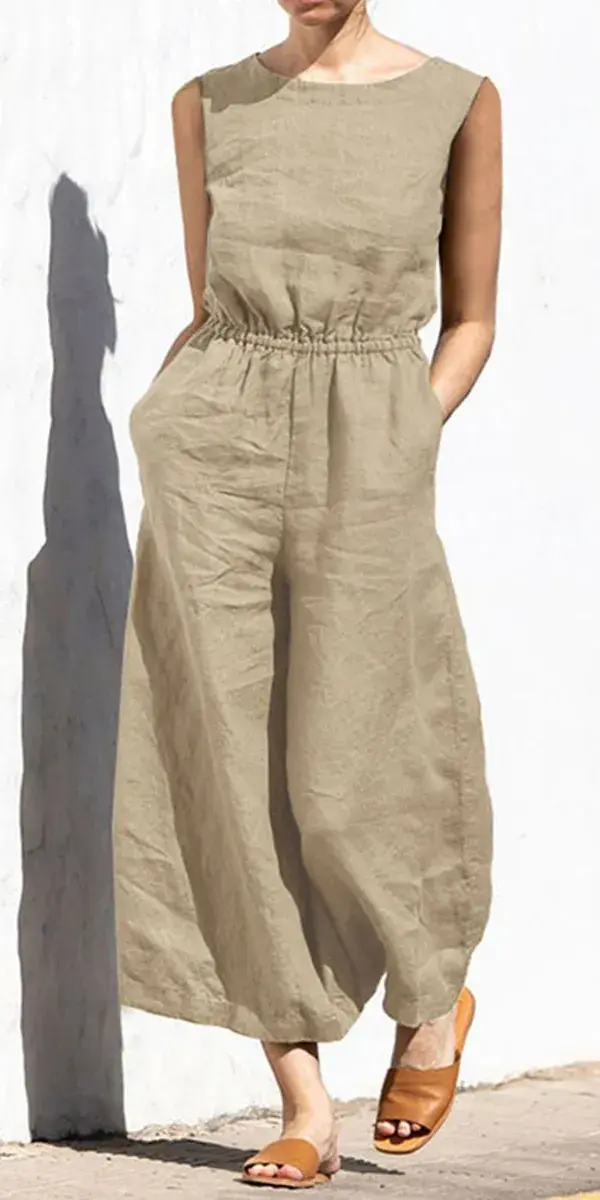 # Jumpsuit# Casual Loose Temperament Solid Color Jumpsuit # Aesthetic# outfits# S-5XL & 4 Colors