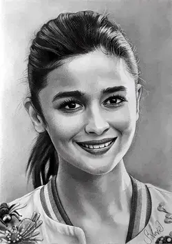 A4 2B Karakalem: Alia Bhatt (Pencil drawing) 