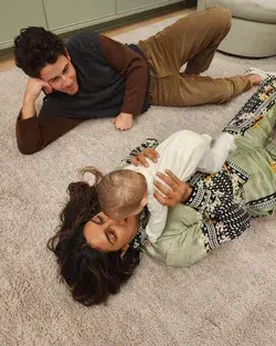 Nick & Priyanka with their daughter