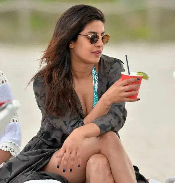 Priyanka Chopra with coffee