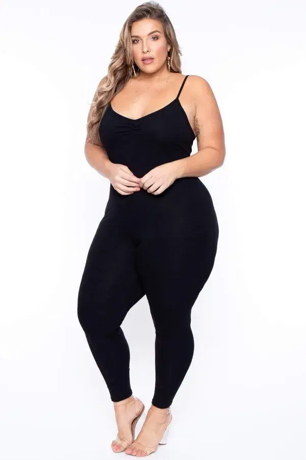 Curvy Sense Essential Catsuit in Black