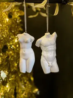 Male & Female Torso Hanging Decorations | White - Male (single)