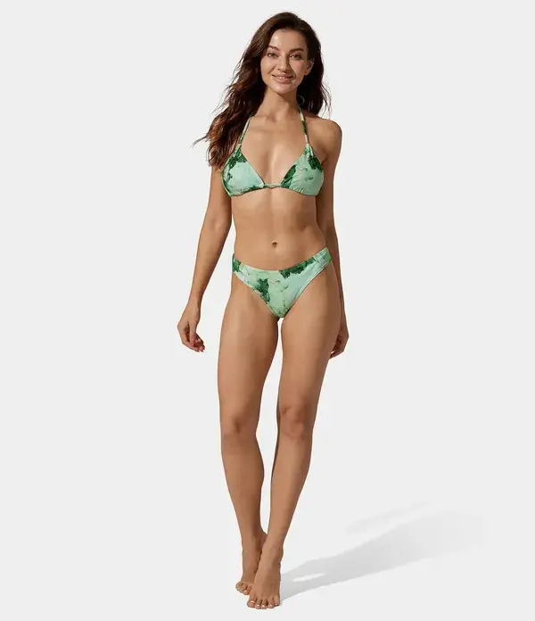 Halara Tie-Dye Lace Up 3-Piece Swimsuit - Gradient Green - M