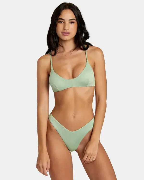 Solid Lurex Crossback Bikini Top