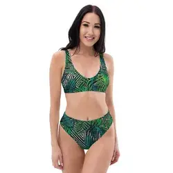 Geo Tropical High-Waisted Bikini - Bottom Only / XL