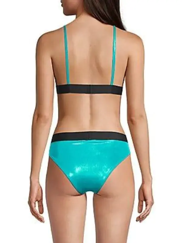 Balmain - Metallic Triangle Bikini Top