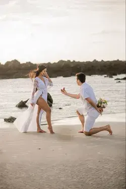 Fotos pré casamento na praia