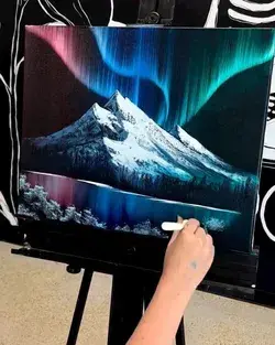 How To Paint The Northern Light and Mountains