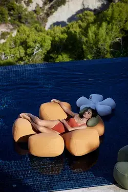 Flower Pool Float Available in 8 Colors & 4 Sizes - Anthracite / XXL / With pistils