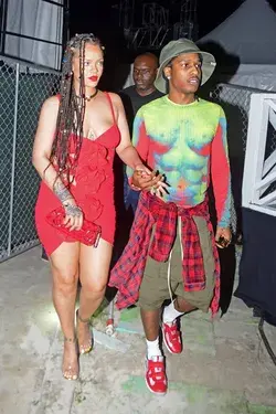 Rihanna attending the Imagine Reggae Festival with ASAP Rocky in Barbados