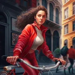 Girl on a bike