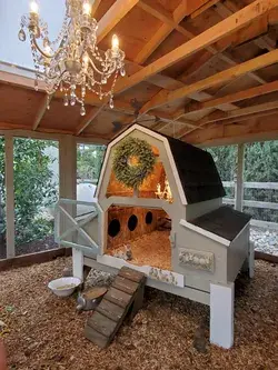 Chateau de Blanche Chicken Coop with Chandeliers  :)