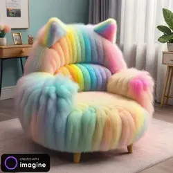 Ombre Rainbow Cat Chair
