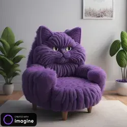 Purple Cat Chair