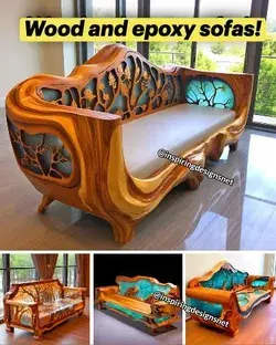 Wood and epoxy sofas!