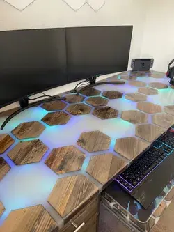 Epoxy hexagon gaming Desk