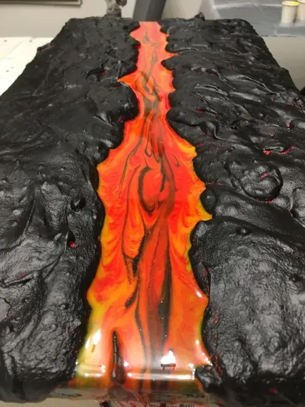 MIXED MEDIA EPOXY RESIN LAVA ART