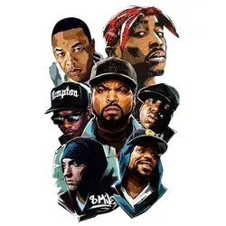 Gangster Rap Legends Tupac Shakur Dr. Dre Eazy-E Ice Cube The Notorious B.I.G. Eminem