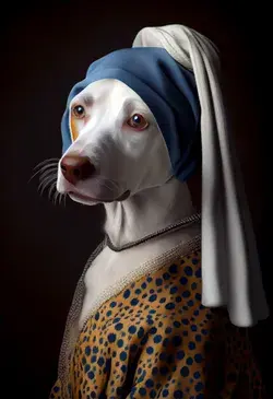 Dog is Girl with a Pearl Earring