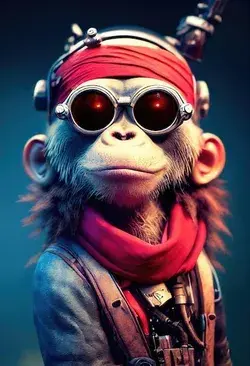Premium Photo | Portrait of a brutal monkey pirate medieval pirate monkey in a vintage costume