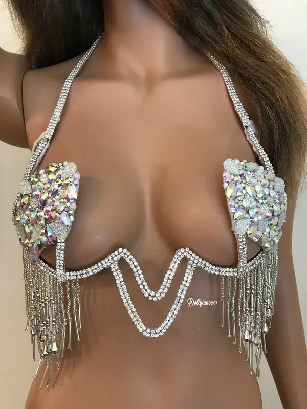 Iridescent Luster Samba Bra, Samba Outfit, Carnival Outfit, Burning Man Outfit, Fitness Bikini, Samba Costume, Burlesque Costume, Show Girl