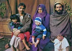 Sharbat Gula’s family portrait, 2002,  Nasir Bagh refugee camp