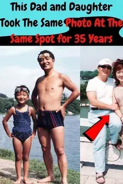 This Dad and Daughter Took The Same Photo At The Same Spot for 35 Years