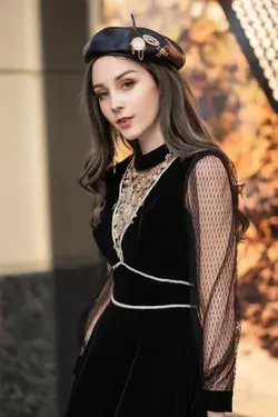 Sophie Long Sleeved Dress - L / Black
