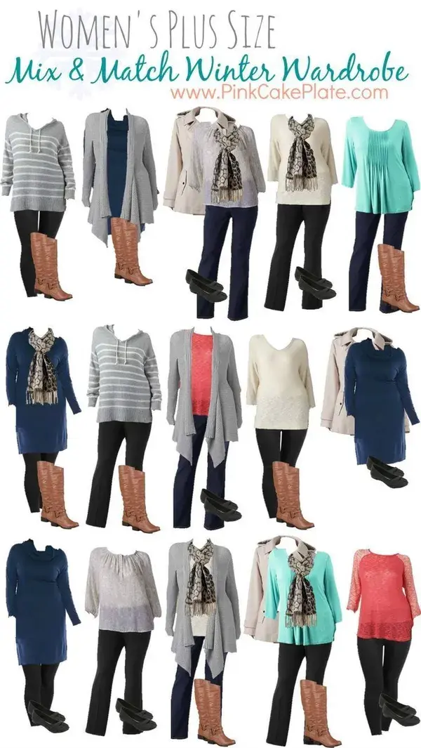 Plus Size Mix and Match Winter Fashion! Great Wardrobe Pieces!! - Pink Cake Plate