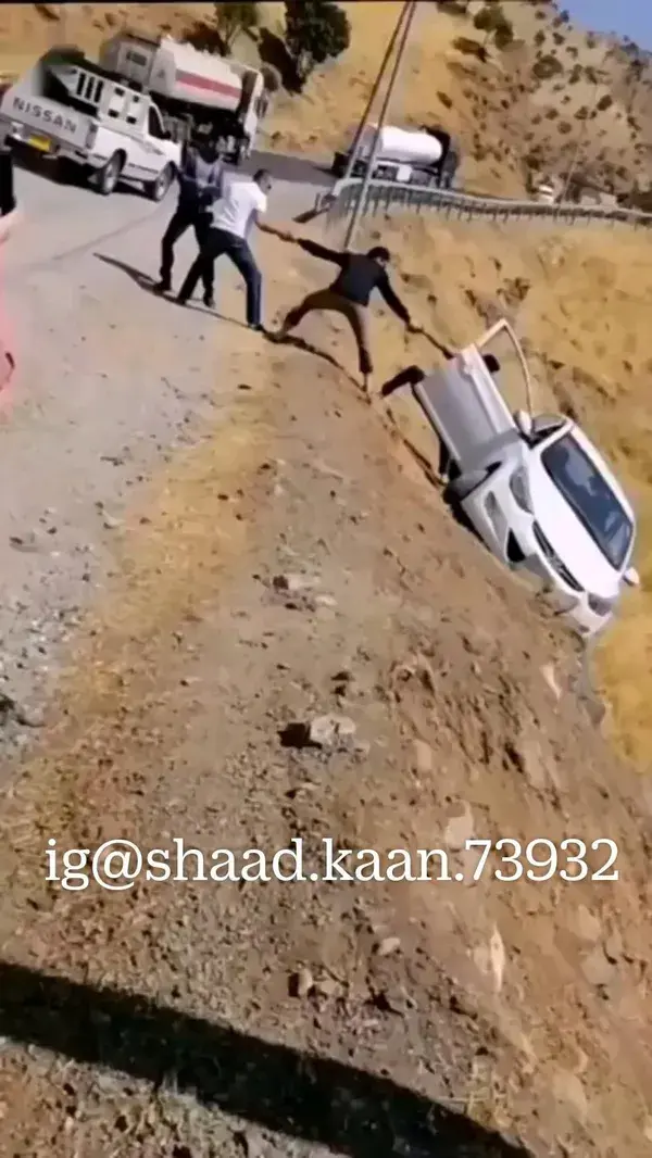 amazing rescue of man from car just before it slid down a cliff / accident videos / heroic rescue