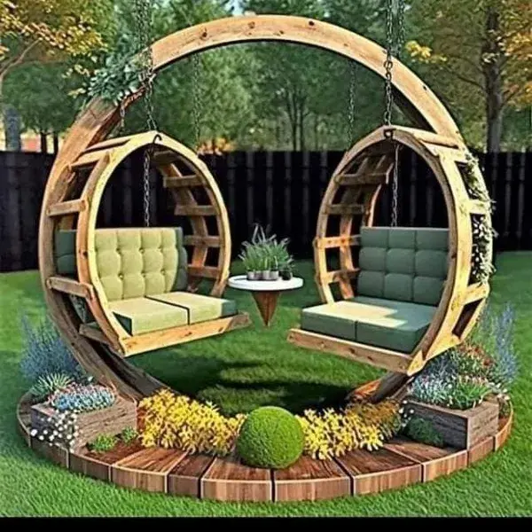 Wooden Pallet Garden Swings Decor Ideas