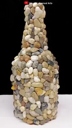 Pebble Stone Glass Bottle Art