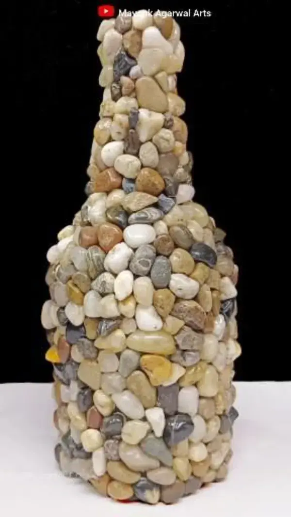 Pebble Stone Glass Bottle Art