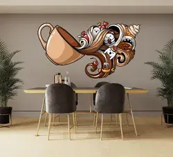 A cup of coffee Wall Decal cafe Wall Sticker coffee for window Wall Decor  SS 853