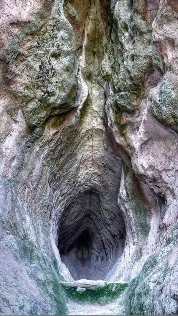 Utroba Cave, in the Rhodope mountains, Bulgaria. Carved by hand more than 3000 years ago