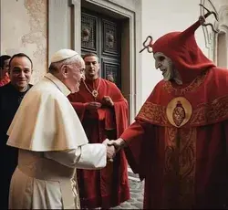 Papst Franziskus begrüßt den Fürst der Finsternis im Vatikan